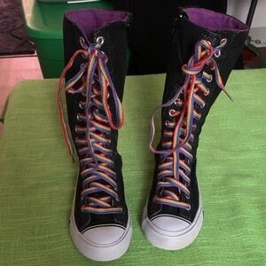Disney Black High-Top Sneakers with Colorful Laces